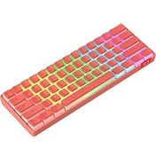 تصویر STK61 wired/bluetooth dual-mode mechanical keyboard office game RGB backlit 61 keyboard supports dual systems (Normal, Rainbow Peach) 