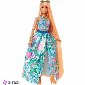 تصویر عروسک باربی مو نارنجی مدل اکسترا Barbie Extra Fancy Flower Costume Doll - زمان ارسال 15 تا 20 روز کاری 