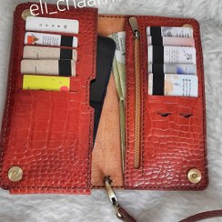 تصویر کیف پول کتی چرم طببعی بزی 