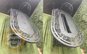 تصویر میز آتشدان گازی تمام فلز مدل بیضی 