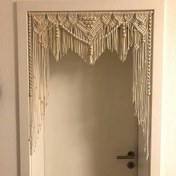 تصویر آویز نیم‌پرده ورودی اتاق‌ها، راهروها و درگاه‌ها مدل عروس پرمون بافت 