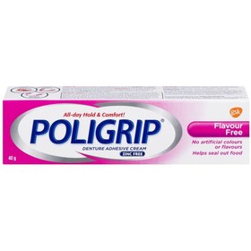 تصویر کرم چسب دندان مصنوعی بدون طعم ۴۰ گرم برند poligrip Flavour Free Denture Adhesive Cream 40g