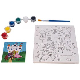 تصویر بوم نقاشی رنگ دار با قلمو طرح قصر گلدیس 