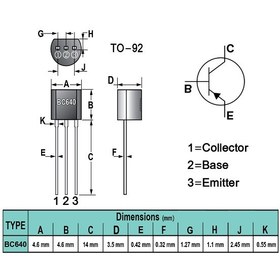 تصویر ترانزیستور BC640 TR BC 640