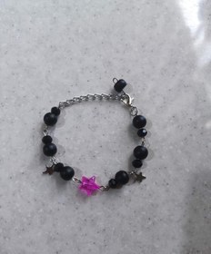 تصویر دستبند کریستال مشکی