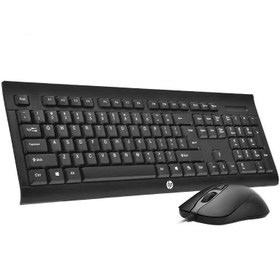 تصویر کیبورد و موس گیمینگ HP KM100 HP KM100 Wired Keyboard and Mouse Combo Waterproof Ergonomic USB Wired Keyboard and Mouse for Computer Laptop Desktop