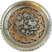 تصویر تابلو دیوار کوب بشقاب مس قلم زنی (قطر 20 س) 