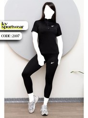 تصویر ست تیشرت لگ ورزشی زنانه NIKE کد 0032 NIKE womens leg sports t shirt set code 0032