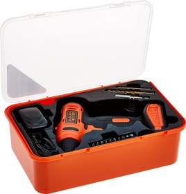 Black+Decker 12V 1.5Ah 900 RPM Cordless Drill Driver with 13 Pieces Bits in  Kitbox For Drilling and Fastening, Orange/Black