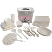 تصویر سبد پیک نیک 60 پارچه بازن مدل لایف کد 44 - وانیلی 