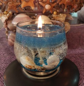 تصویر شمع تنگی ژله ای دریایی صدفی to/a - آبی candle_panah