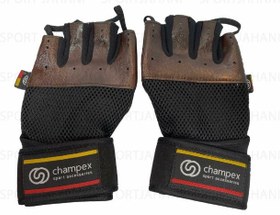 تصویر دستکش بدنسازی چمپکس مچبند دار سایز L 