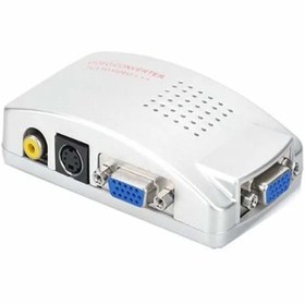 تصویر مبدل VGA به AV وی نت مدل V-COVGA2AVM همراه با کابل برق Vnet V-COVGA2AVM VGA to AV with USB Power Cable