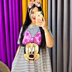 تصویر سارافون زنانه راه راه میکی موس 