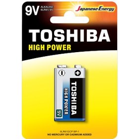 تصویر باتری کتابی توشیبا آلکالاین مدل High Power Toshiba High Power Alkaline 9V Battery