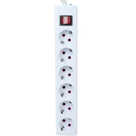 تصویر چند راهی 6 خانه ارت دار فردان الکتریک با کابل 3 متری مدل 31303 Fardan Electric 31303 3m Power Strip