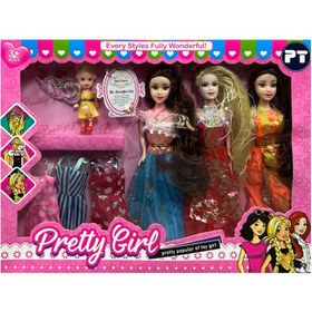 تصویر عروسک باربی 3 در 1 برندPretty Girl 