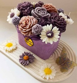 تصویر باکس گل شمع هدیه خاص 