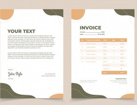 تصویر فاکتور و صورتحساب چند منظوره – Abstract wave invoice template 