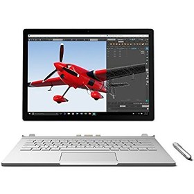 تصویر Microsoft Surface Book 256 GB Intel Core i7-6600U X2 2.6GHz 13.5in، نقره (تجدید شده) 