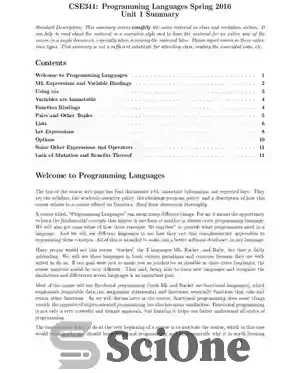 خرید و قیمت دانلود کتاب Programming Languages Lecture Notes (Washington ...