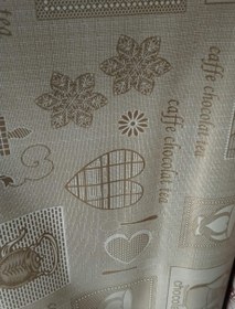 تصویر سفره نسوز طرح قهوه و شکلات عرض یک متر 