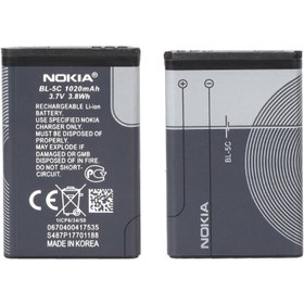 تصویر باتری موبایل Nokia مدل BL-5C با ظرفیت 1020mAh – اصلی 