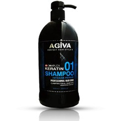 تصویر شامپو مو Agiva کراتینه و ترمیم کننده عمیق مدل 01 حجم 1لیتر Agiva keratin and deep repair shampoo model 01 volume 1 liter