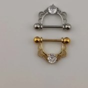 تصویر پیرسینگ نیپل (سینه) تک نگین کد ۲۰۳ 