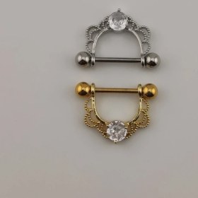 تصویر پیرسینگ نیپل (سینه) تک نگین کد ۲۰۳ 