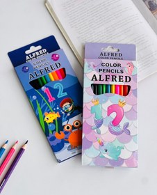 تصویر مداد رنگی ۱۲ رنگ ALFERD 