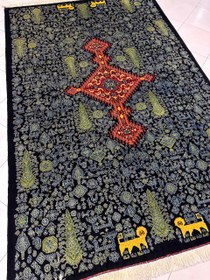 تصویر فرش دستبافت 6متری تمام پشم نقش قشقایی گل ابریشم رنگ گیاهی کد 0500084 