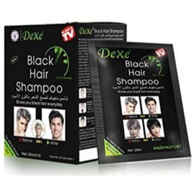 تصویر بسته ۱۰ عددی شامپو رنگ مو مشکی ۲۵۰ میلی‌لیتری برند dexe Pack Of 10 Hair Colouring Shampoo Black 250ml