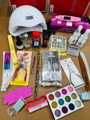 تصویر پک لوازم وسایل کاشت ناخن با لاک ژل اقتصادی پودر اموزش رایگان pak nakhon