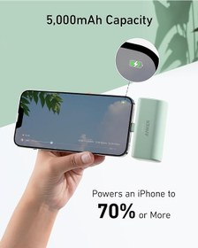 تصویر پاور بانک 5000 هزار میلی آمپر انکر مدل A1645 (لایتینگ) Anker Portable Charger with Built-in Lightning Connector, Portable Charger 5,000mAh