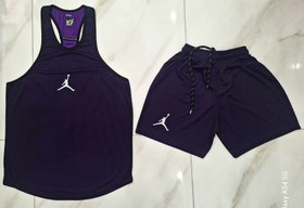 تصویر ست رکابی و شلوارک ورزشی مدل jordan purple - X top&short jordan purple