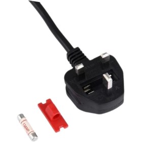 تصویر کابل برق سه پین منبع تغذیه کامپیوتر پک نایلونی مدل فیوز دار طول 1.5 متر 