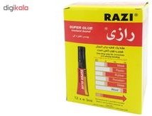 تصویر چسب قطره ای رازی مدل Super Glue حجم ۳ میلی لیتر بسته ۱۲ عددی 
