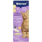 تصویر بستنی گربه وینستون با طعم وانیل و مالت بسته 8 عددی Winston cat treats creamy with Malt and Vanil