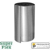 تصویر عایق الاستومری سوپرفلکس ۹ میلیمتر روکش آلومینیوم ۱۷۰ میکرون پشت چسبدار 