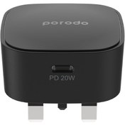 تصویر شارژر دیواری پرودو 20 واتی سوپر کامپکت مدل Porodo PD-FWCH004 Porodo USB-C Adapter 20w PD-FWCH004