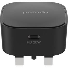 تصویر شارژر دیواری پرودو 20 واتی سوپر کامپکت مدل Porodo PD-FWCH004 Porodo USB-C Adapter 20w PD-FWCH004