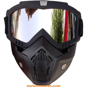 تصویر عینک فیس دار موتور سواری black-S face glasses black-S| Motorcycle face