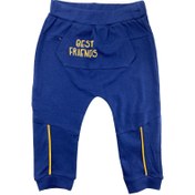 تصویر شلوار نوزادی پسرانه نیلی سایز ۰ تا ۳ ماه طرح فرندز 