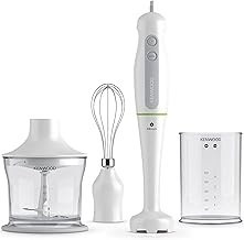 تصویر Kenwood Hand Blender 600W با هلی کوپتر 500 میلی لیتر ، 500 میلی لیتر لیوان ، Whisk ، Triblade Technology HDP104WG White Kenwood Hand Blender 600W With 500Ml Chopper, 500Ml Beaker, Whisk, Triblade Technology Hdp104Wg White