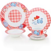 تصویر سرویس چینی زرین 1 نفره کودک بیبی پپ (5 پارچه) Zarin Iran ItaliaF Babypap 5 Pieces Porcelain Kid Dinnerware Set