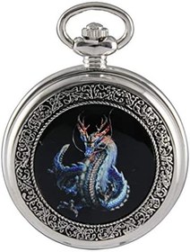 تصویر VIGOROSO ساعتهای Steampunk Cool Evil Dragon نقاشی مینا نقاشی دستبند در کیف هدیه 