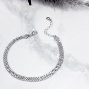 تصویر دستبند نقره ایتالیایی مدل بیزمارک 