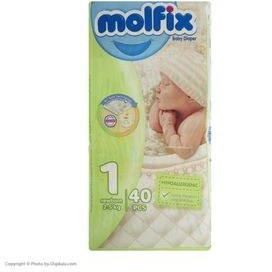 تصویر پوشک کودک مولفیکس سایز 1 بسته 40 عددی Molfix Baby Diaper Size 1 Pack of 40