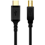تصویر کابل پرینتر یو اس بی 2 تایپ سی به یو اس بی 2 مینی کی نت پلاس USB2.0 type c to USB2.0 mini Printer Cable 